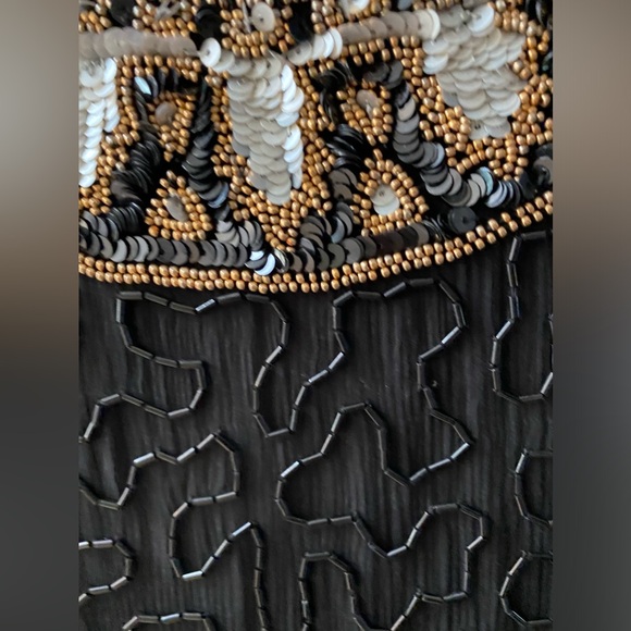 Vintage Beaded Cocktail Dress, 100% Black Silk, Beads & Sequins,by L Kazar,NY,2X - Picture 13 of 14